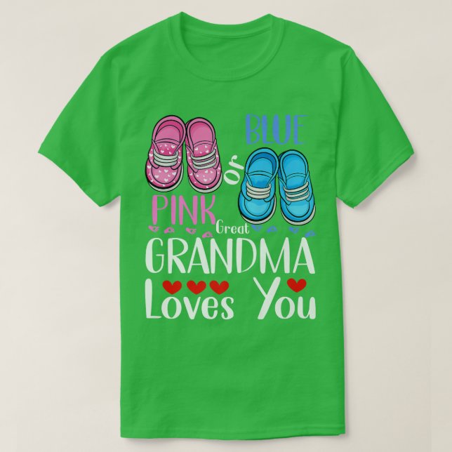 T-shirt Rose Ou Bleu Grand-Grand-Mère Vous Aime Révéler Le (Design devant)