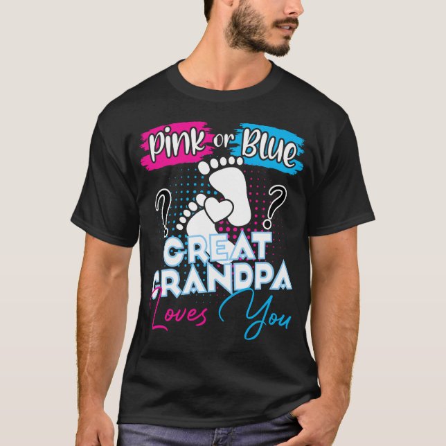 T-shirt Rose ou Bleu Grand Grand-père vous aime Grossesse (Devant)