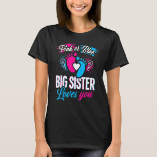 T-shirt Rose Ou Bleu Grande Soeur Vous Aime Bébé Genre Rev