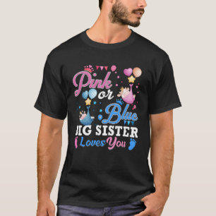 T-shirt Rose Ou Bleu Grande Soeur Vous Aime Vache Bébé Gen
