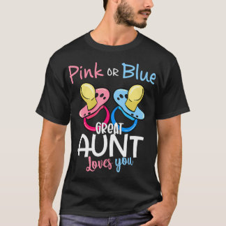 T-shirt Rose Ou Bleu Grande Tante Aime Que Le Sexe Révèle 