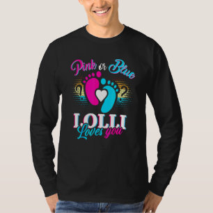 T-shirt Rose Ou Bleu Lolli Vous Aime Genre Révéler Bébé