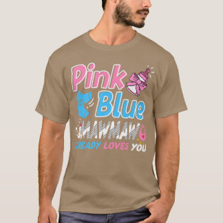 T-shirt Rose Ou Bleu Mawmaw Vous Aime Bébé Genre Révélatio