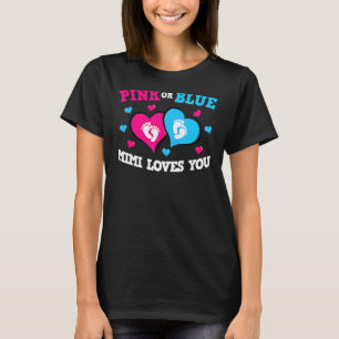 T-shirt Rose Ou Bleu Mimi Vous Aime Bébé Genre Reveal Par