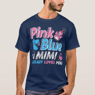 T-shirt Rose Ou Bleu Mimi Vous Aime Bébé Genre Révélation