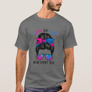 T-shirt Rose Ou Bleu Mimi Vous Aime Bébé Genre Révéler