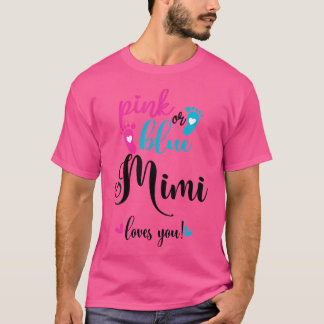 T-shirt Rose Ou Bleu Mimi Vous Aime Genre Révéler Bébé Ann
