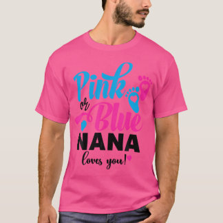 T-shirt Rose Ou Bleu Nana Vous Aime Genre Révéler Bébé Ann