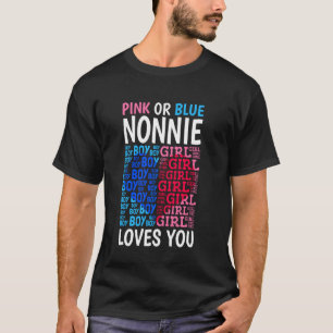 T-shirt Rose Ou Bleu Nonnie Vous Aime Genre Révéler Bébé S
