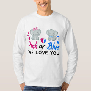 T-shirt Rose ou bleu Nous t'aimons Maman Papa Bébé Genre R