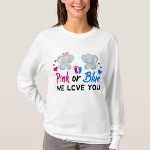 T-shirt Rose ou bleu Nous t'aimons Maman Papa Bébé Genre R