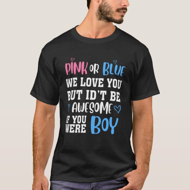 T-shirt Rose Ou Bleu Nous Vous Aimons Équipe Blue Boy Part (Devant)