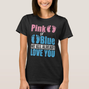 T-shirt Rose Ou Bleu Nous Vous Aimons Tous Déjà Bébé Genre