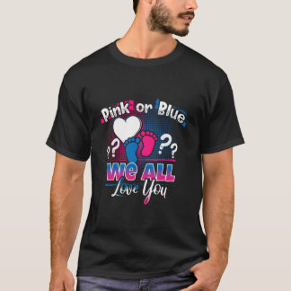 T-shirt Rose Ou Bleu Nous Vous Aimons Tous Genre Révéler C