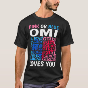 T-shirt Rose Ou Bleu Omi Vous Aime Sexe Révéler Baby Show