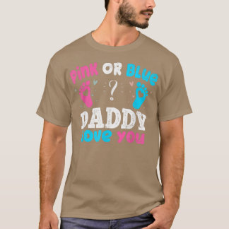T-shirt Rose Ou Bleu Papa Vous Aime Parents Baby Party Gen