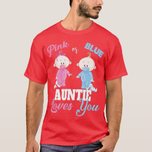 T-shirt Rose ou Bleu Tante aime YouGenre Révéler