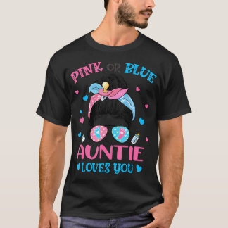 T-shirt Rose Ou Bleu Tante Vous Aime Genre Révéler Mal