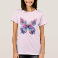 T-Shirt rose Papillon