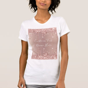 T-shirt rose Parties scintillant or avec texte per
