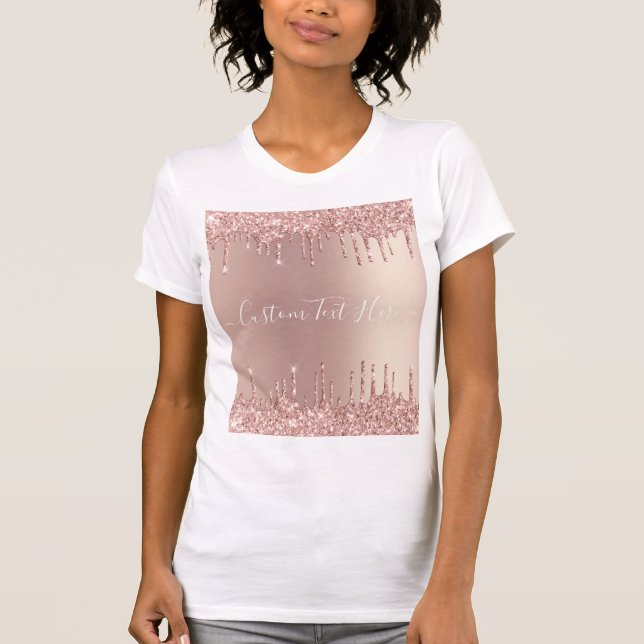 T-shirt rose Parties scintillant or avec texte per (Devant)