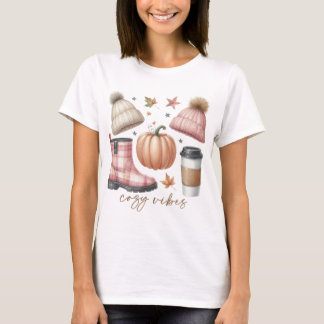 T-SHIRT ROSE PASTEL & VIBLES BROWN TOMBÉES COSY