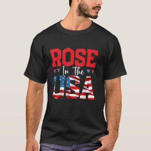 T-shirt Rose Patriotique America Aux Etats-Unis Drapeau 4 