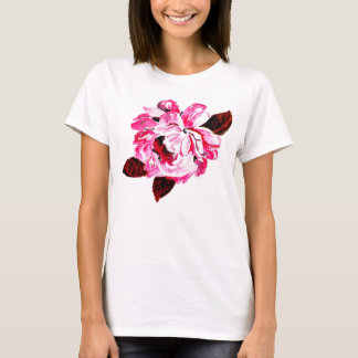 T-shirt Rose peinte en rose