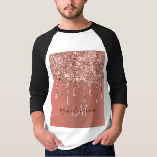 T-shirt Rose personnalisé Parties scintillant Gold Driver