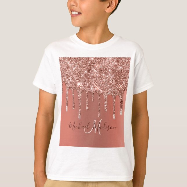 T-shirt Rose personnalisé Parties scintillant Gold Drivers (Devant)