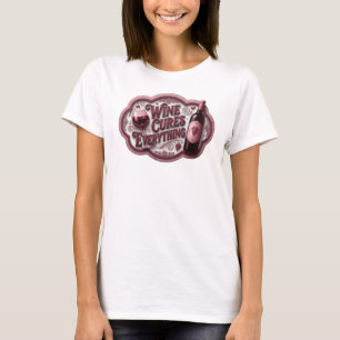 T-shirt Rose pétillant VINS GUÉRIT TOUT Impression v2