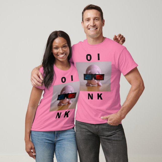 T-shirt rose Piggy Bank drôle (Unisexe)