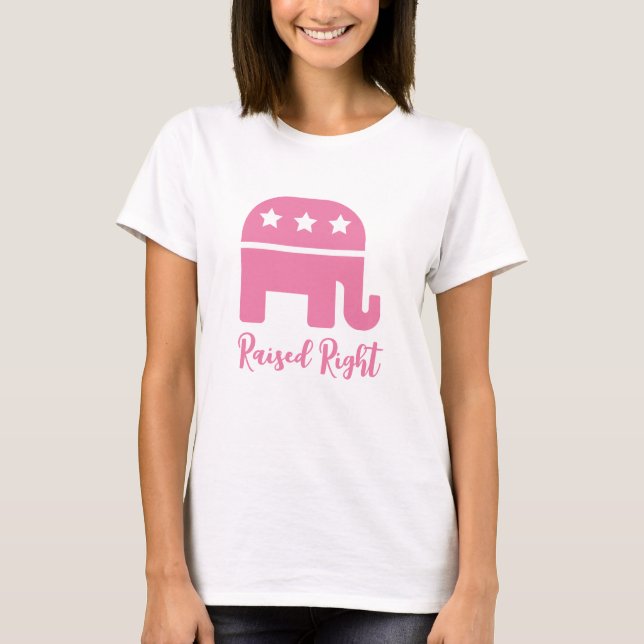 T-shirt Rose Raisonné Républicain De Droite (Devant)