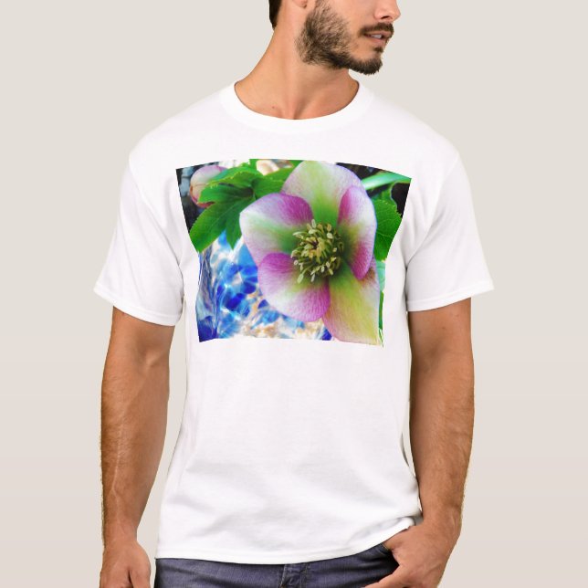T-shirt Rose rose carême bleu boule de verre (Devant)