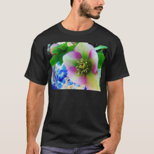 T-shirt Rose rose carême bleu boule de verre