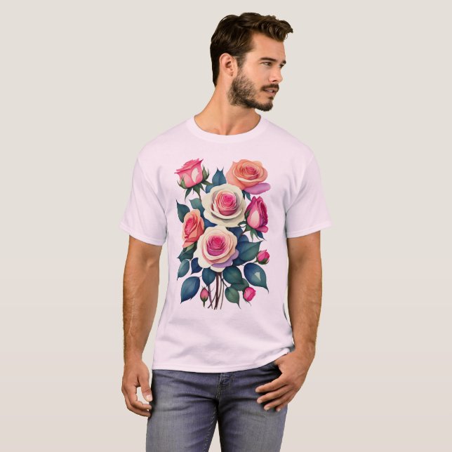 T-shirt Rose rose Rose (Devant entier)