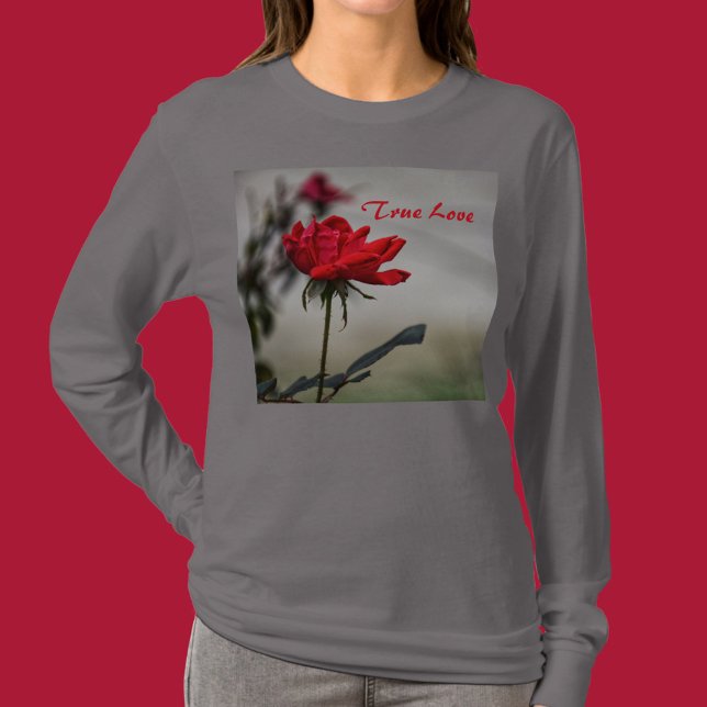 T-shirt Rose rouge classique Véritable amour Floral (Créateur téléchargé)