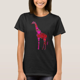 T-shirt Rose Rouge Coeur Aimer Maman Africaine Giraffe Mam