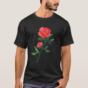 T-shirt Rose rouge noir
