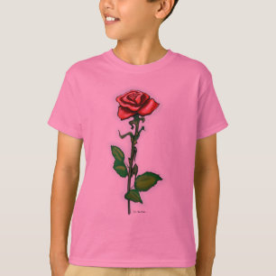 T-shirt Rose rouge simple