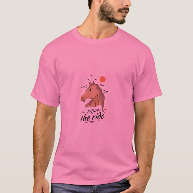 T-shirt rose simple pour profiter de la promenade (Devant)
