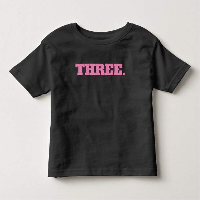 T-shirt rose trois 3e anniversaire Toddler (Devant)