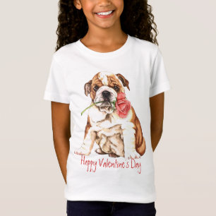 T-Shirt Rose Valentine Bulldog