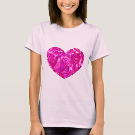 T-shirt rose vif avec coeur