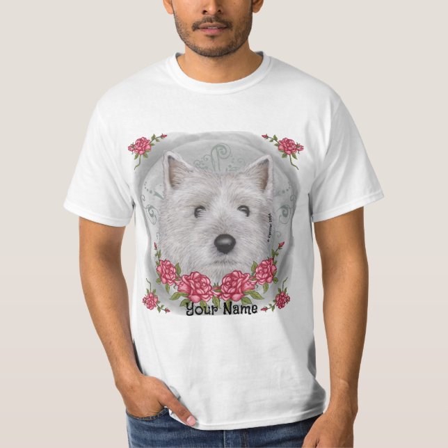 T-shirt Roses Cairn Terrier (Devant)