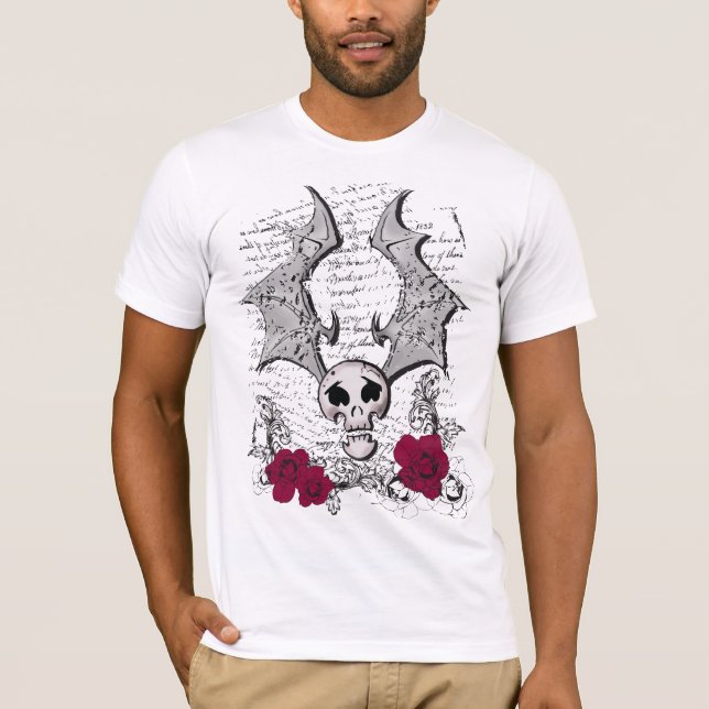 T-SHIRT ROSES DE SKULL-BAT (Devant)