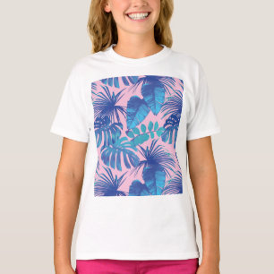 T-shirt Roses et bleu Tropical Foliage personnalisé
