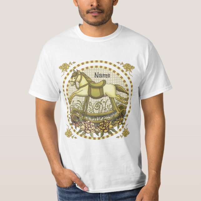 T-shirt Roses Jaunes Cheval Rocking (Devant)