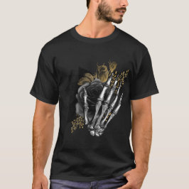 T-shirt Roses noirs avec main squelettique sur gothique no