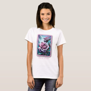 T-shirt Roses radieux : Parfaitement rose et violet pétale
